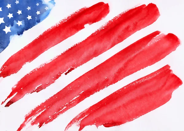 Watercolor american flag — Stock Photo, Image