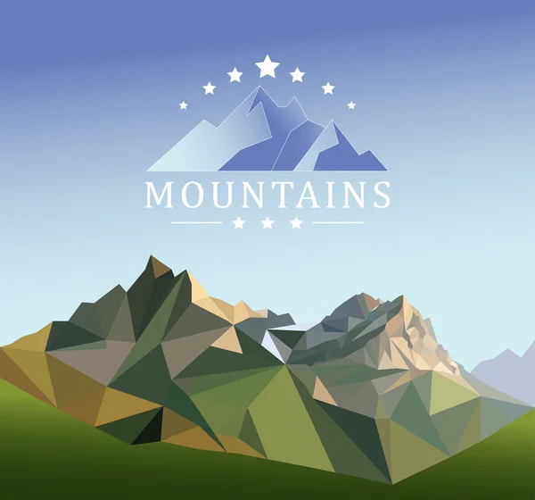 Illustration de style montagne low-poly — Image vectorielle