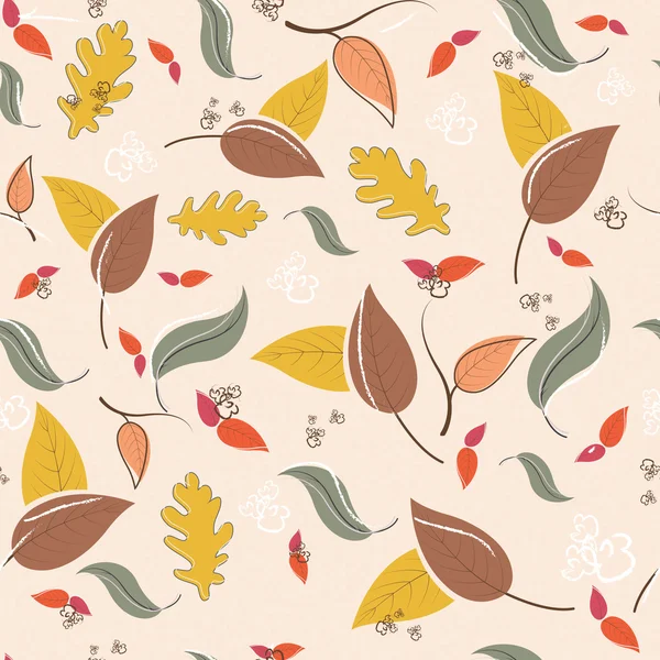 Осінній безшовний візерунок з листям і гілками — стокове фото