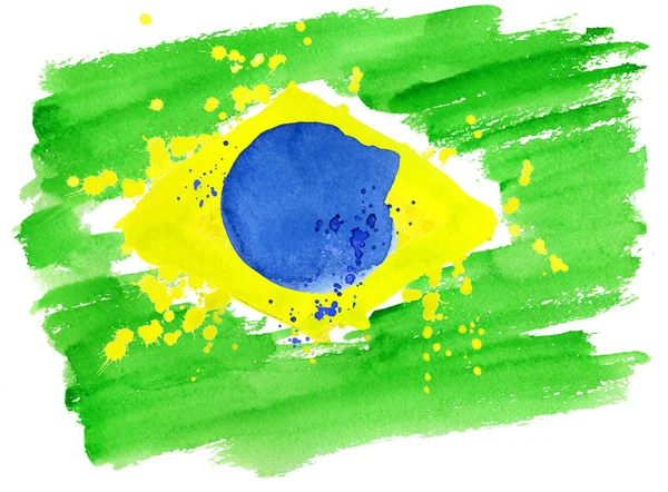 Bandeira brasileira feita de salpicos coloridos — Fotografia de Stock