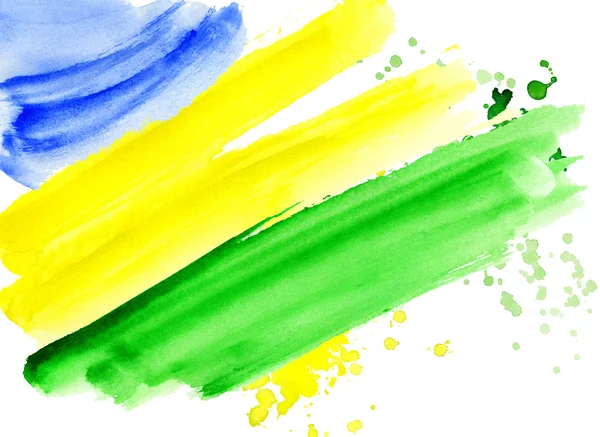 Бразильський прапор з барвистими бризки — стокове фото