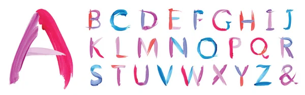 Handskrivet akvarell alfabet set, isolerad. — Stock vektor