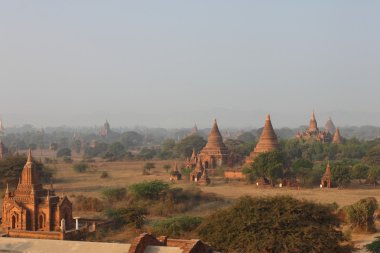 eski Budist tapınakları ve pagodadan Bagan, Myanmar