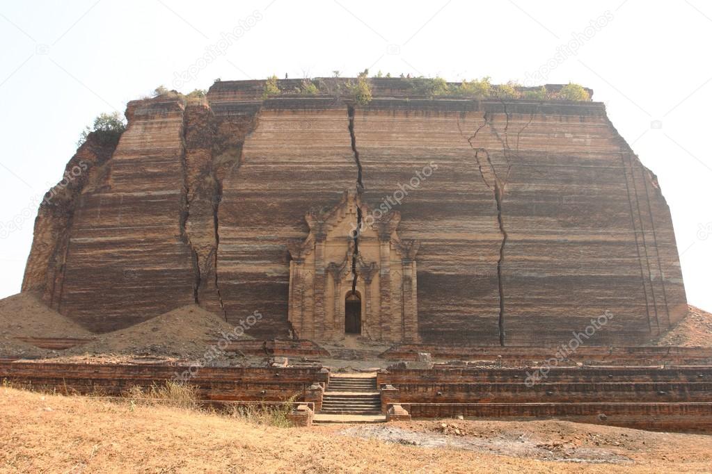 Ruined Mingun paya Temple in Mandalay Myanmar