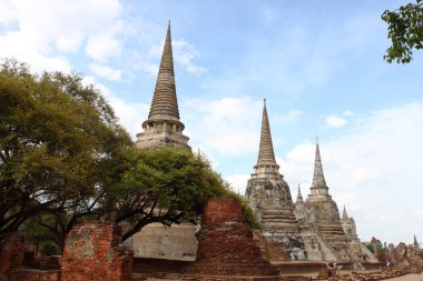 Wat Phra Si Sanphet. Ayutthaya Tarih Parkı, Tayland.