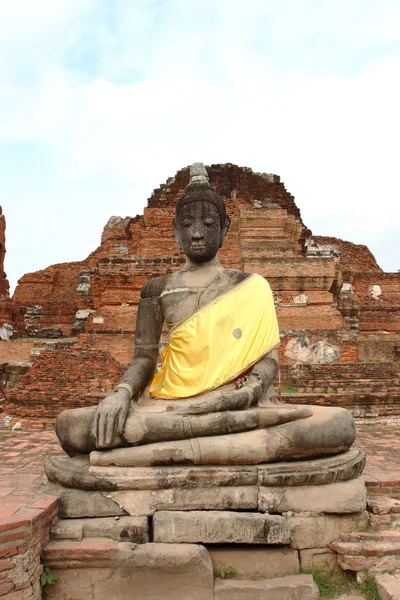 Wat Phra Mahathat i Ayutthaya historiska park, Thailand. — Stockfoto