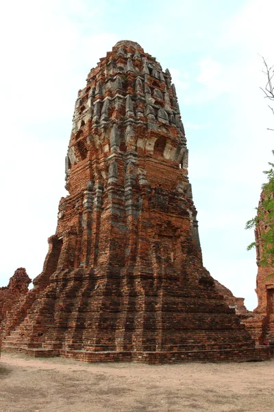 Wat Phra Mahathat w parku zabytkowym Ayutthaya, Tajlandia. — Zdjęcie stockowe