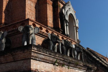Antik pagoda wat chedi luang Tapınağı'chiang Mai, Tayland