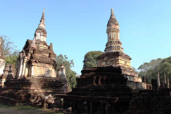 Wat Chedi Ched Thaeo Si Satchanalai Parque Histórico Tailândia — Fotografia de Stock