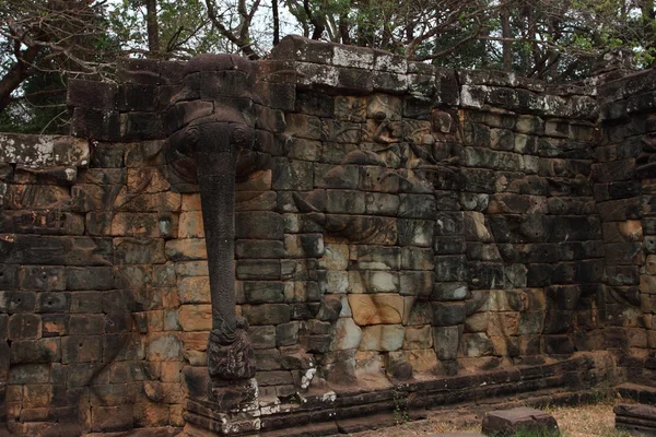 Terraço de elefantes, Angkor Thom, Siem Reap, Camboja — Fotografia de Stock