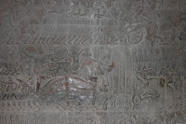 Detail muur decoraties van Angkor Wat, Cambodia — Stockfoto