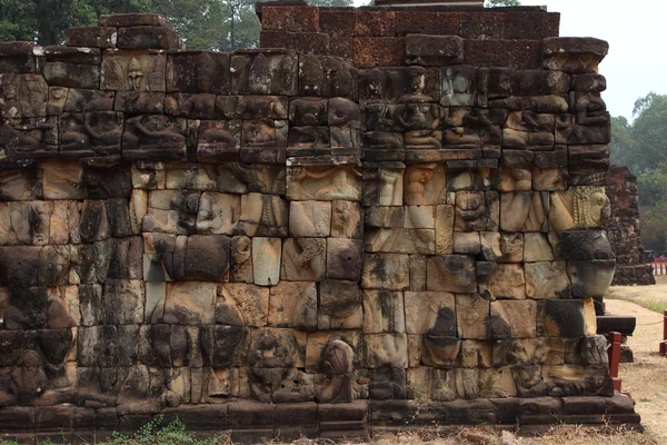 Terasa slonů, Angkor Thom, Siem Reap, Kambodža — Stock fotografie