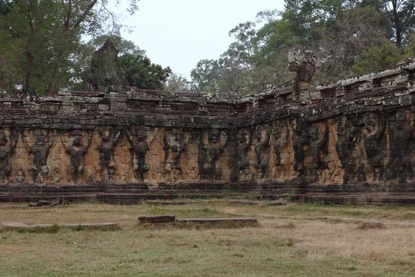 Terasa slonů, Angkor Thom, Siem Reap, Kambodža — Stock fotografie