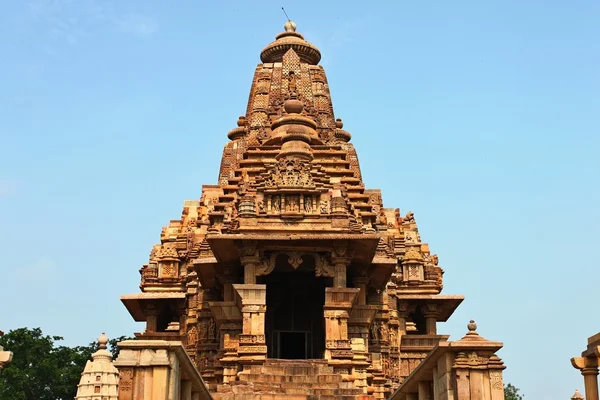 Khajuraho chrámy a jejich erotické sochy, Indie — Stock fotografie