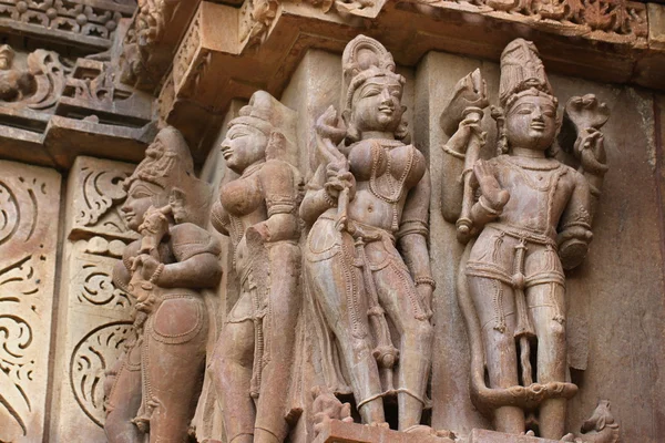 Khajuraho tempel och deras erotiska skulpturer, Indien — Stockfoto