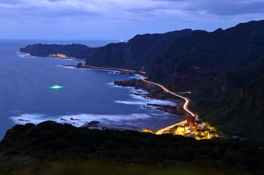 Nanya 'da kıyı kaya oluşumları, Kuzeydoğu Sahili Ulusal Sahne Bölgesi, Taipei Tayvan.