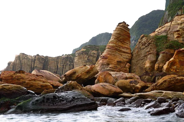 Formaciones Rocosas Costeras Nanya Área Escénica Nacional Costa Noreste Taipéi — Foto de Stock