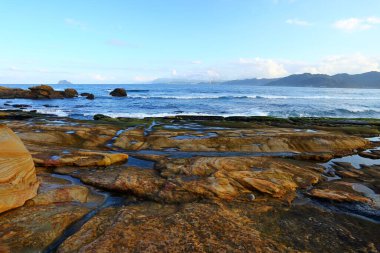 Guihou 'daki doğal kaya oluşumu, Wanli, New Taipei City, Tayvan' ın en ünlü harikalarından biri..