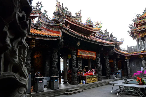 Templo Sanxia Qingshui Zushi Com Elaboradas Esculturas Esculturas Nova Cidade — Fotografia de Stock