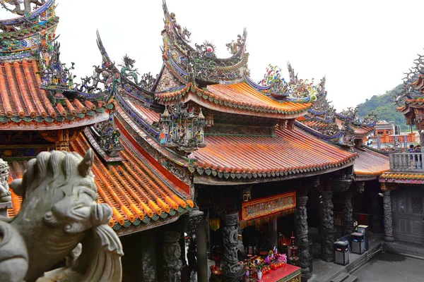 Sanxia Qingshui Zushi Temple Elaborate Carvings Sculptures New Taipei City — Stock Photo, Image