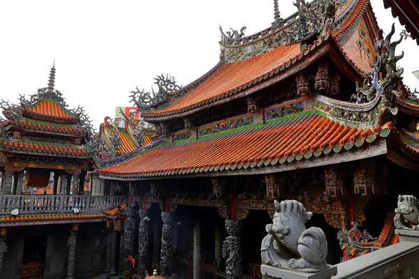Sanxia Qingshui Zushi Tempel Met Uitgebreid Houtsnijwerk Sculpturen Nieuwe Taipei — Stockfoto