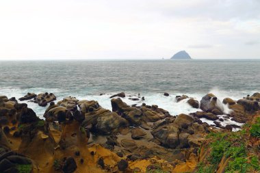 The rock formation of Heping Island Park in Keelung, northern Taiwan