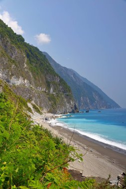 Qingshui uçurumunun manzarası, Taroko Ulusal Parkı 'nın bir kısmı, Hualien, doğu Tayvan' da yer alıyor.