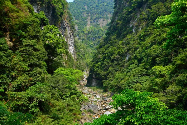 Shakadang Trail Sentier Creusé Dans Mur Une Falaise Marbre Dans — Photo