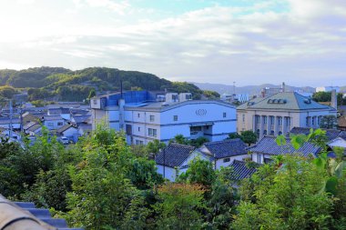 Kurashiki, Okayama, Japonya 'da turistik bir yer olan Kurashiki Bikan Tarihi Bölgesi şehir manzarası