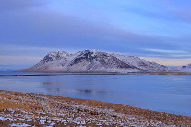 Kolgrafarfjordur 'un Snfellsnesvegur İzlanda' daki manzara görüntüsü