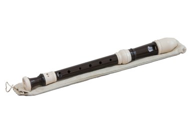 Beyaz arka plan üzerinde izole blok flüt klasik müzik aleti olduğunu
