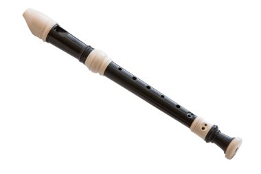 Beyaz arka plan üzerinde izole blok flüt klasik müzik aleti olduğunu