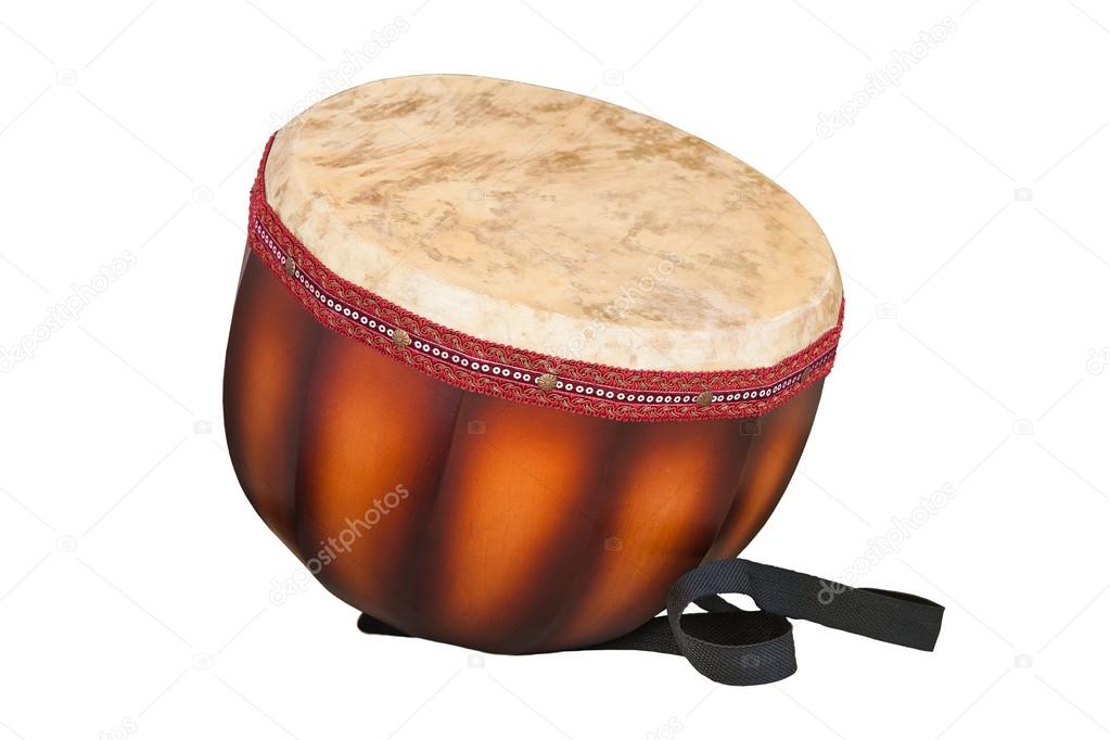 Dauylpaz  Kazakh folk percussion musical instrument isolated on white background