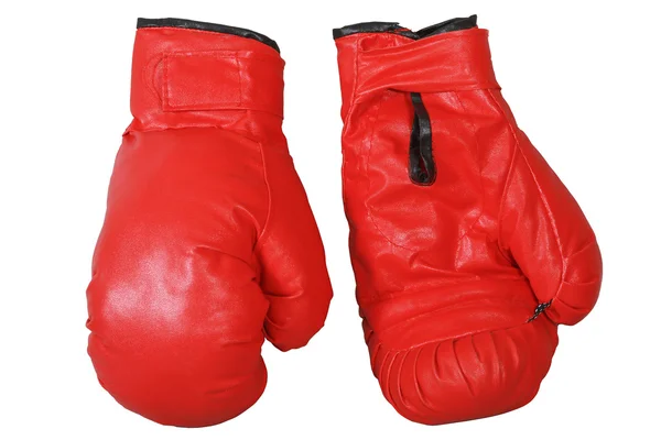 Czerwone Rękawice bokserskie na białym tle — Zdjęcie stockowe