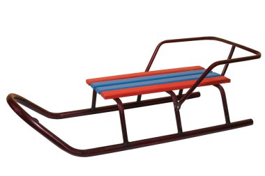 Beyaz arka plan üzerinde izole kızak