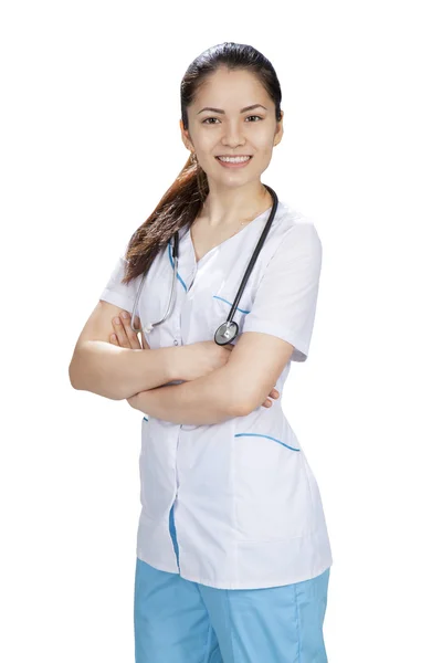 Girl doctor nurse with stethoscope — Stock Photo, Image