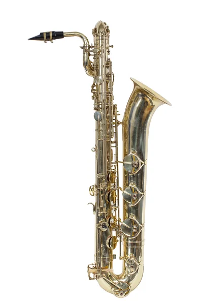 Baryton saxofon klasické hudební nástroje. — Stock fotografie