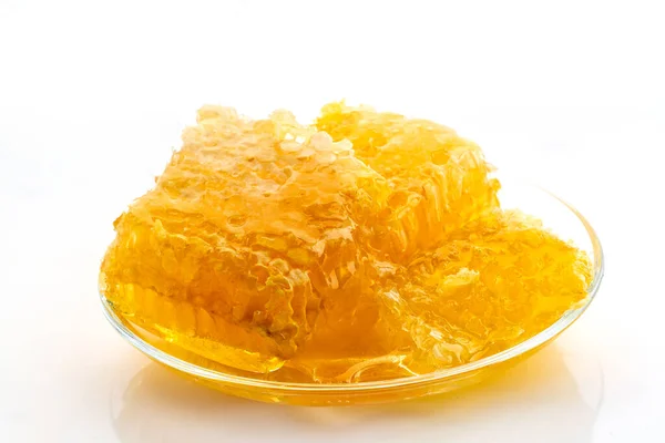 Honey Honeycomb White Background — Stock Photo, Image