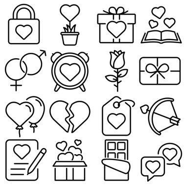 Aşk ve Sevgililer Günü Özellikleri Simgesi Taslak Biçimi (Bölüm 5)