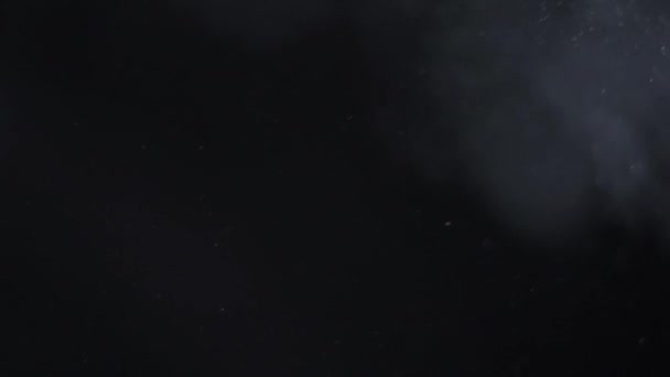 Пилова хмара ізольований чорний фон бульбашка Боке — стокове відео