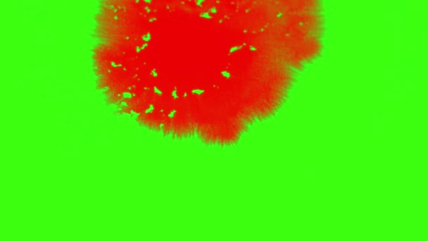 Bläck Splatter över grön skärmbakgrund — Stockvideo