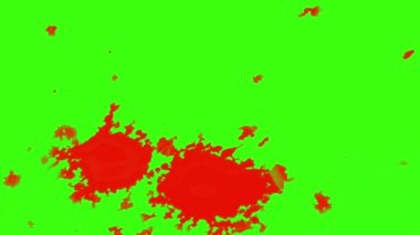 Alpha ile yeşil arka plan üzerinde mürekkep sıçramak