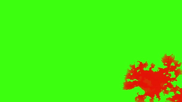 Bläck Splatter över grön bakgrund med Alpha — Stockvideo