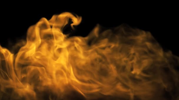 Explosión intensa de llama con fragmentos ardiendo — Vídeo de stock