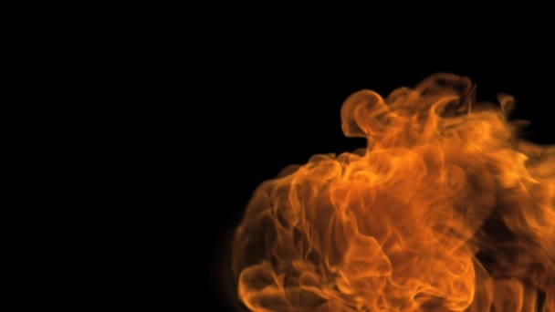 Φωτιά ερμηνευτής φυσώντας φωτιά από δεξιά — Αρχείο Βίντεο