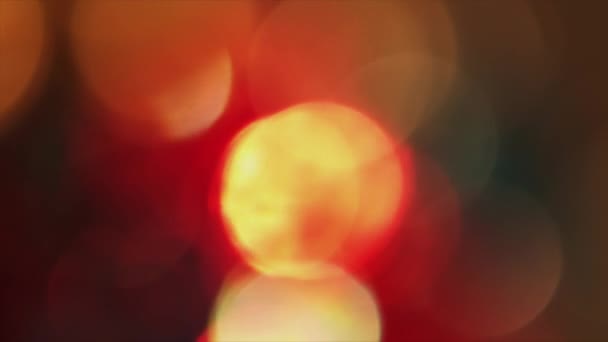 4K Steady Of Focus Circular Bokeh Red and Yellow — Stock Video