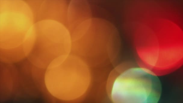4K Steady Of Focus Circular Bokeh Red and Yellow — Stock Video