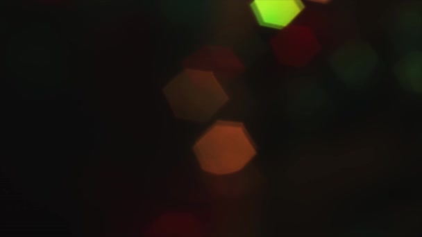 4k stadig av fokus Hexagon Bokeh färgglada — Stockvideo