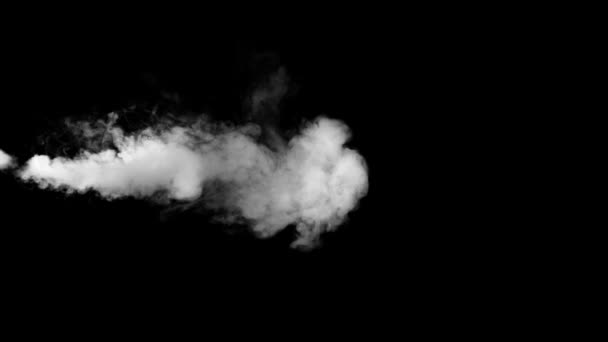 Golpe de niebla de vapor al azar de izquierda a fondo negro — Vídeo de stock
