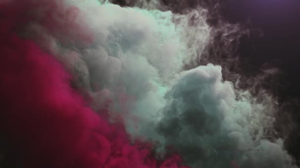 Colored Smoke Curves Isolated on Black Background — Stock Video